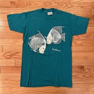 Vintage Stedman Fish Made In USA Single Stitch Blue Sz M (38-40) Dive Bonaire